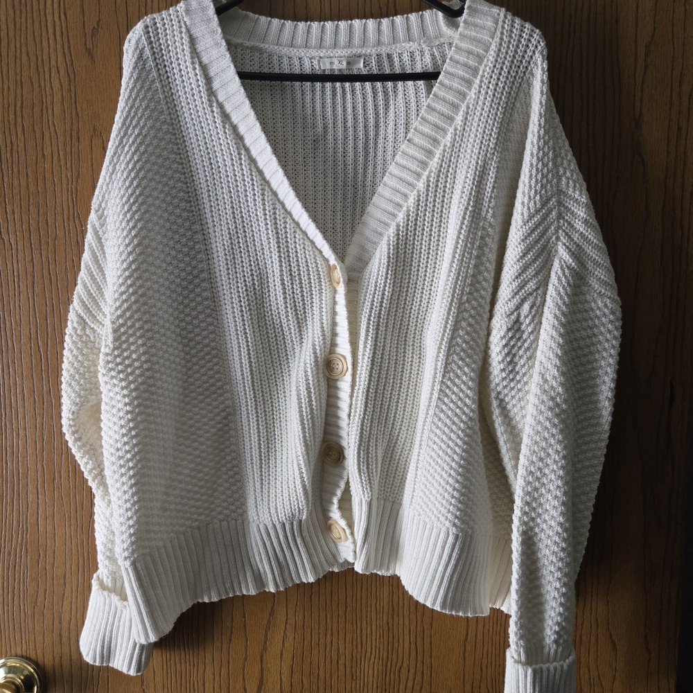 Maurices Cream Button-Up Cardigan
